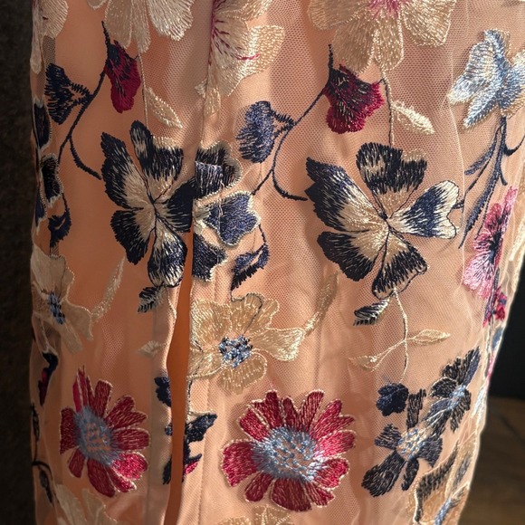 JS Collections Magnolia Pleat-Sleeve Floral Gown Rose Gold Multi Size 2 - Picture 5 of 15